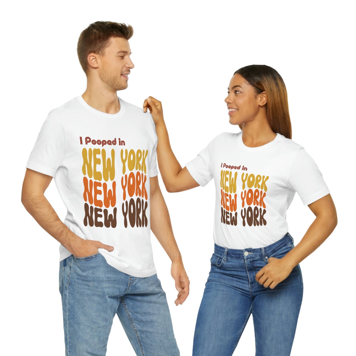 I Pooped In - NEW YORK (Retro Statehood) Unisex Jersey Short Sleeve Tee