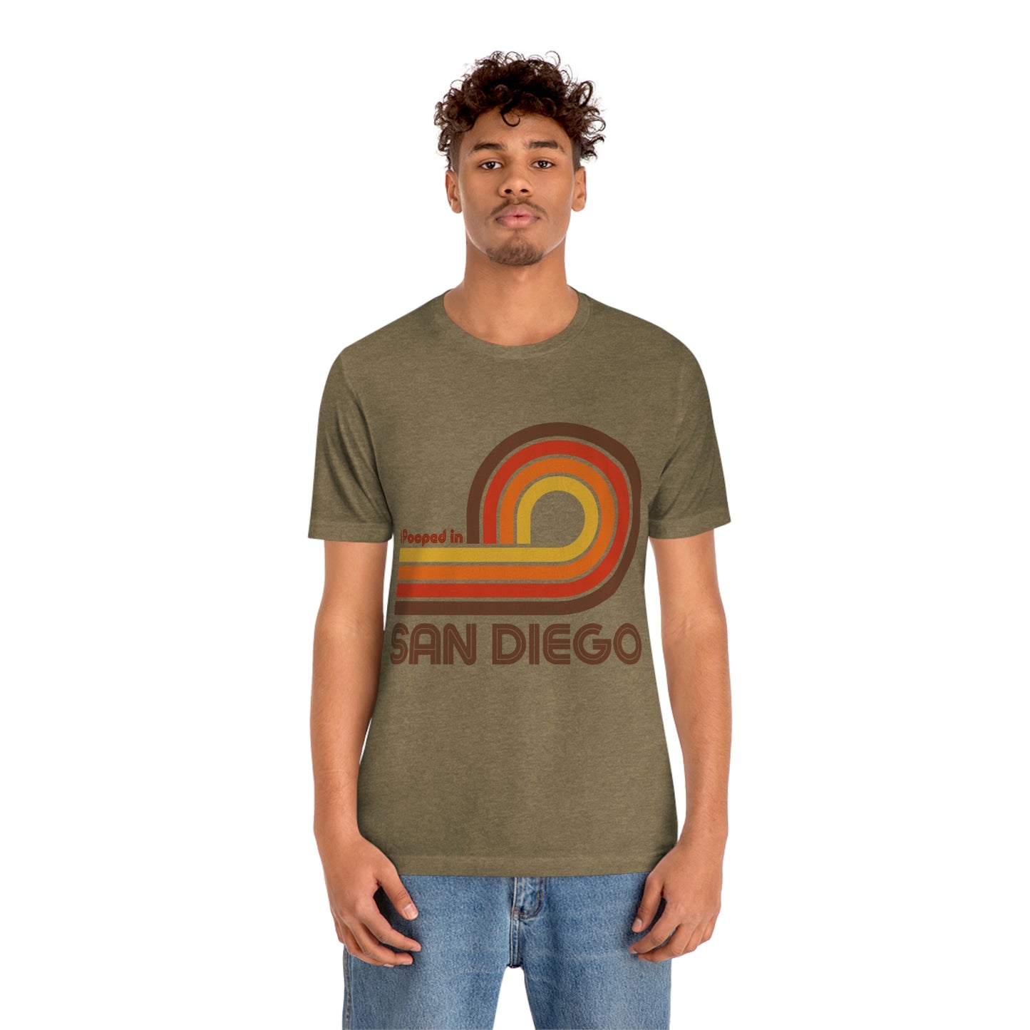 I Pooped In - SAN DIEGO (Dark Retro Loop) Unisex Jersey Short Sleeve Tee