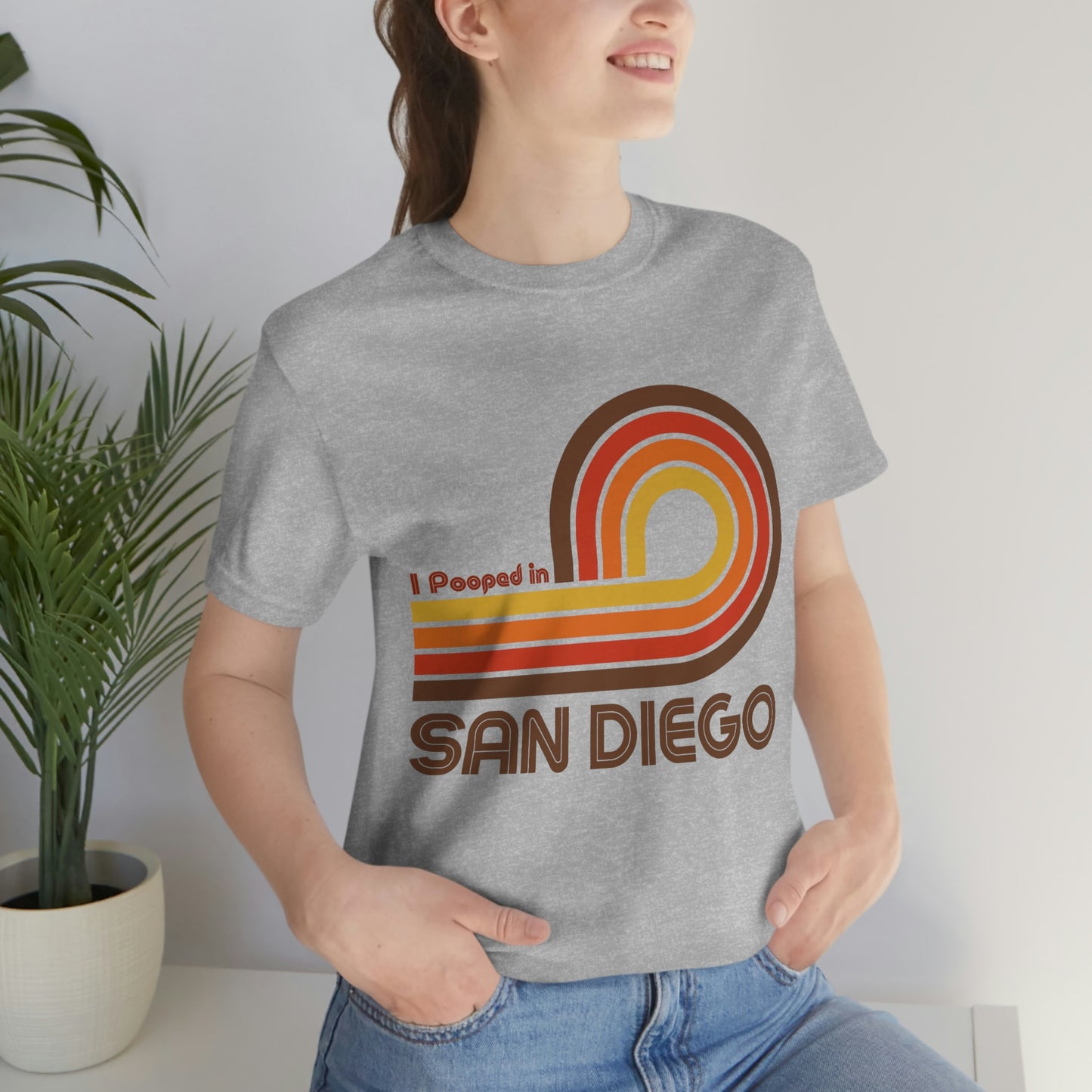 I Pooped In - SAN DIEGO (Dark Retro Loop) Unisex Jersey Short Sleeve Tee