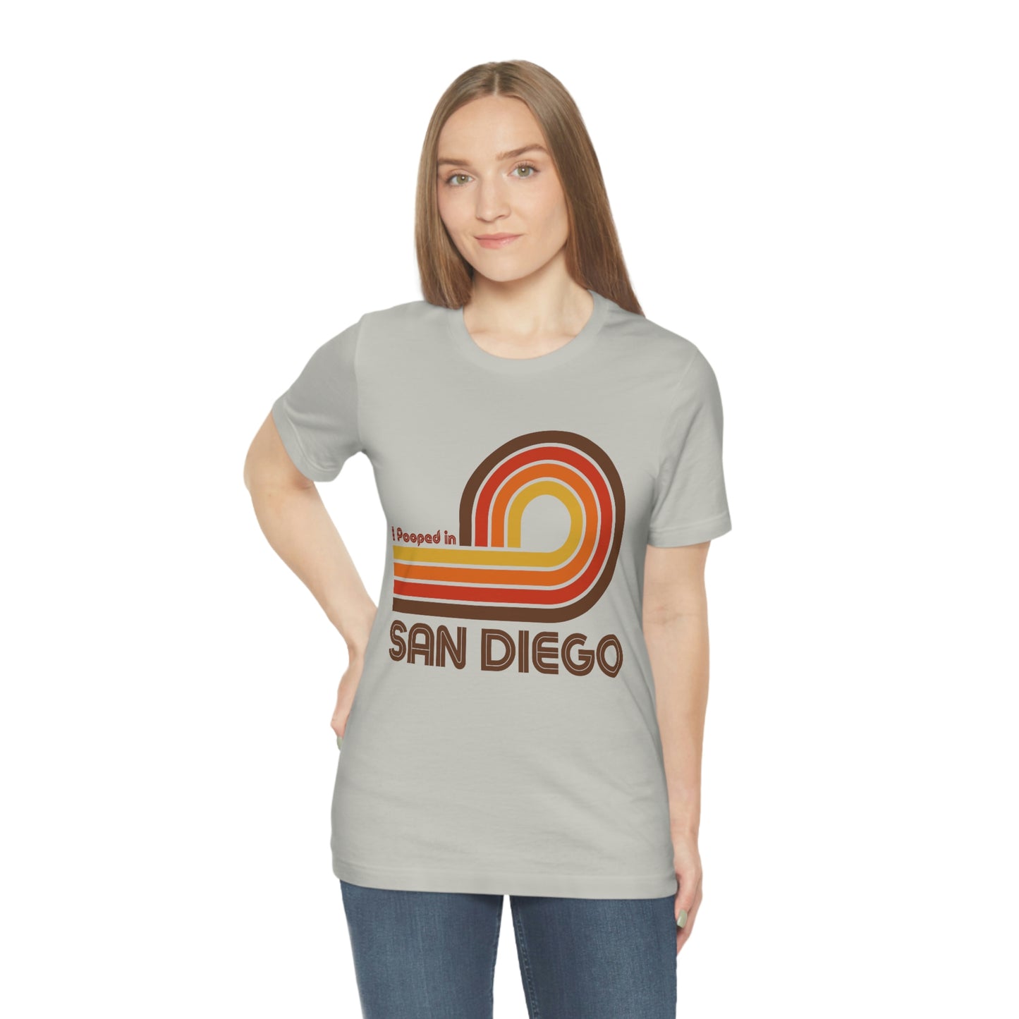 I Pooped In - SAN DIEGO (Dark Retro Loop) Unisex Jersey Short Sleeve Tee