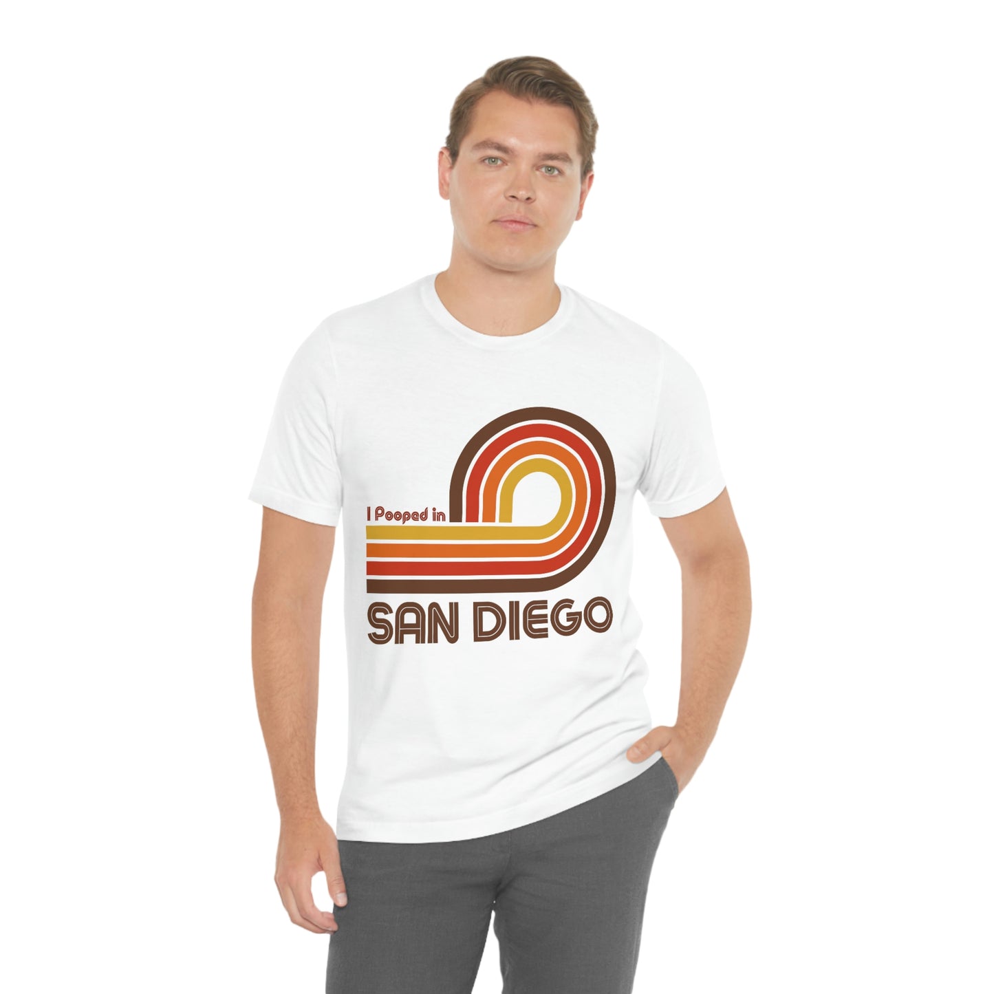 I Pooped In - SAN DIEGO (Dark Retro Loop) Unisex Jersey Short Sleeve Tee