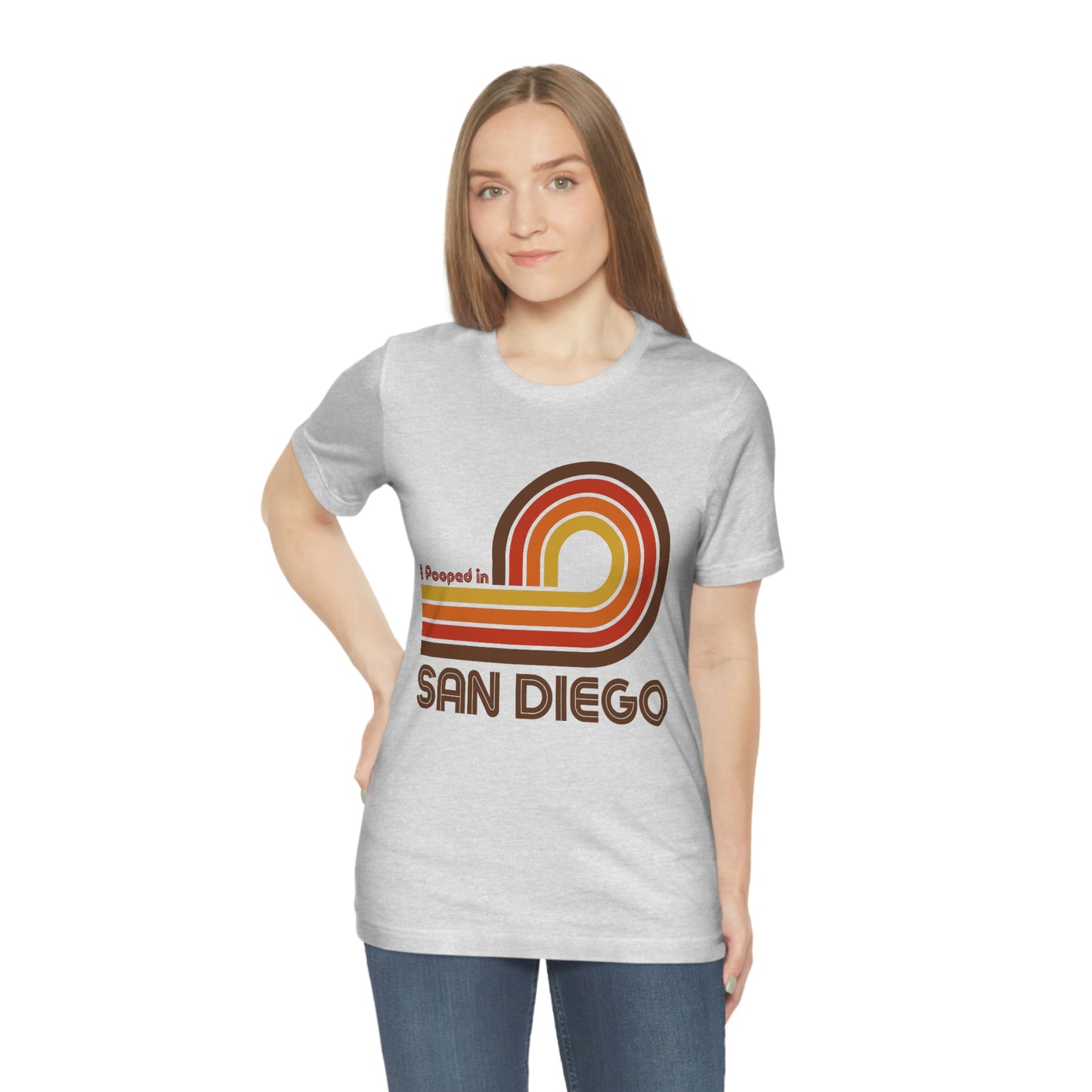 I Pooped In - SAN DIEGO (Dark Retro Loop) Unisex Jersey Short Sleeve Tee