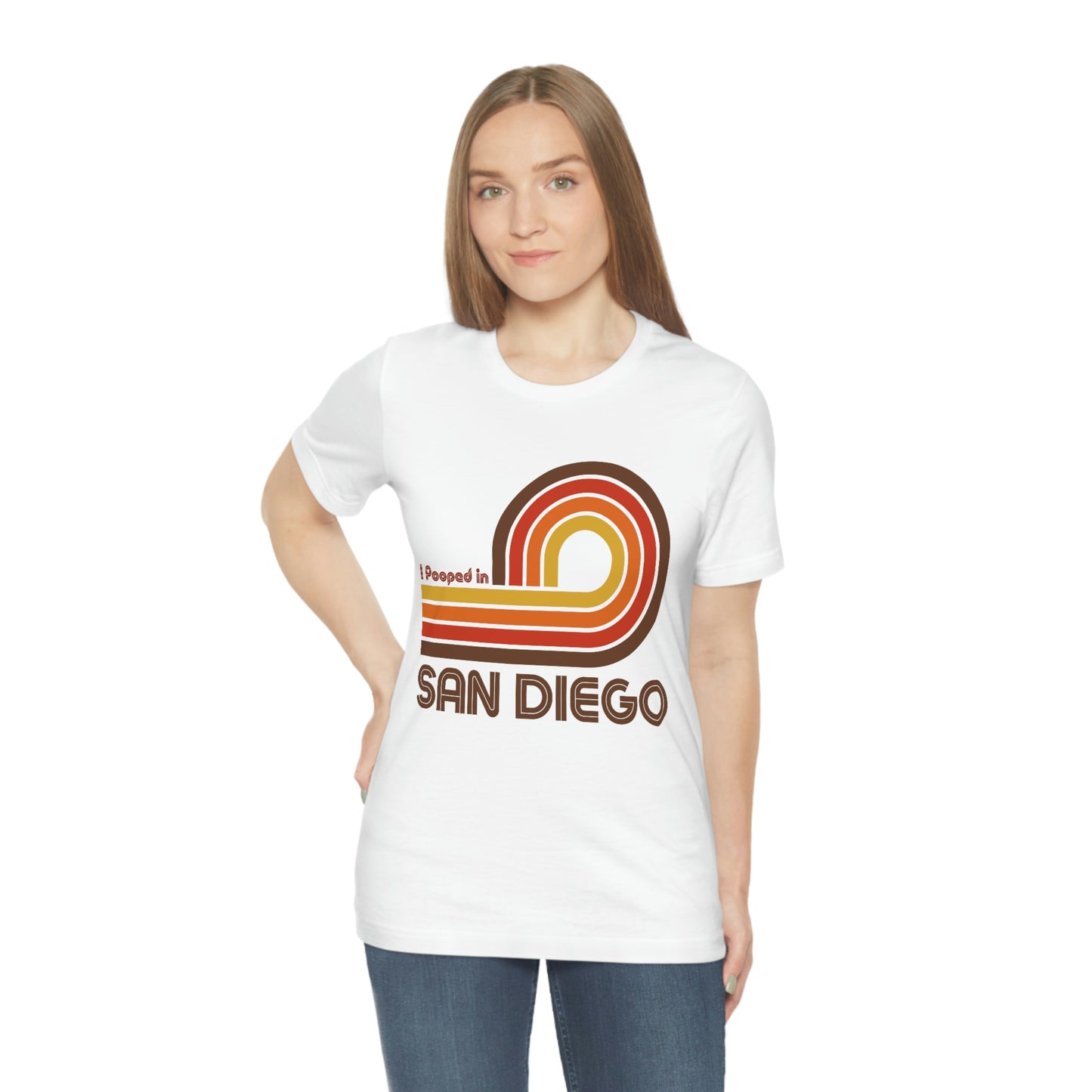 I Pooped In - SAN DIEGO (Dark Retro Loop) Unisex Jersey Short Sleeve Tee