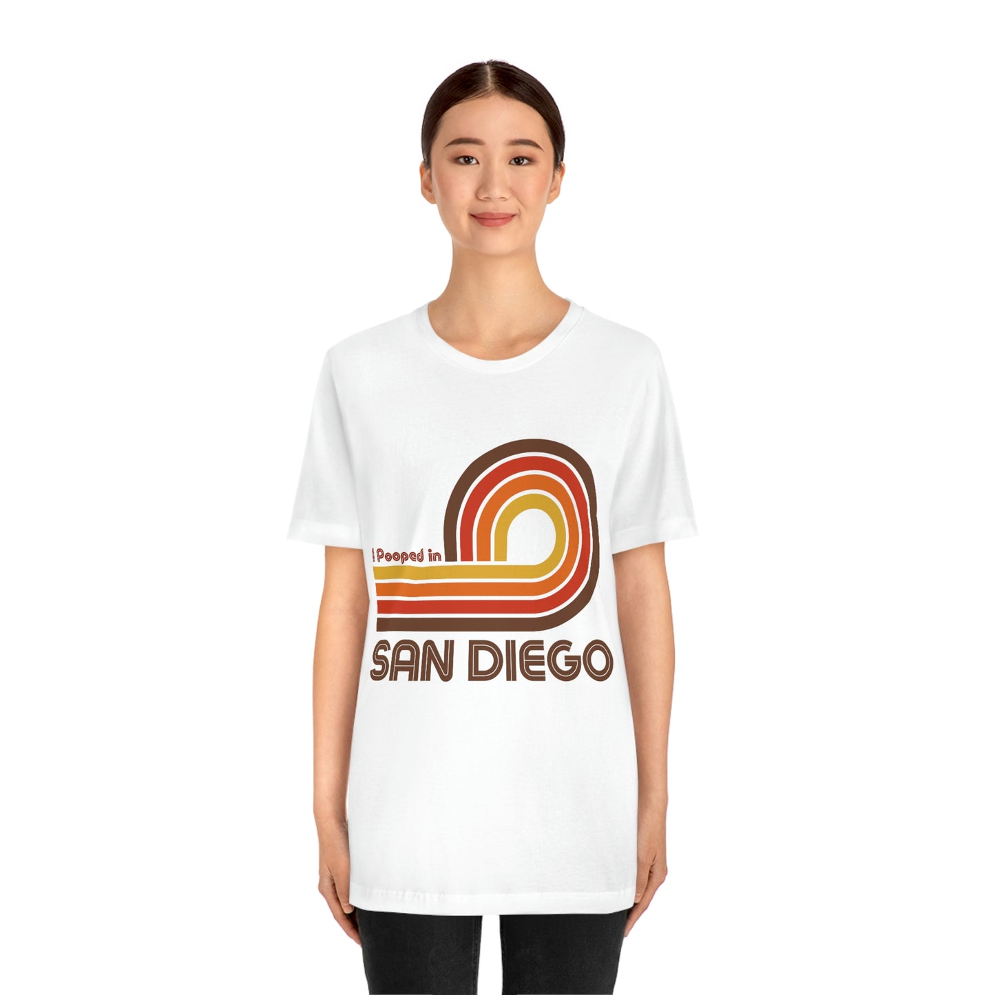 I Pooped In - SAN DIEGO (Dark Retro Loop) Unisex Jersey Short Sleeve Tee