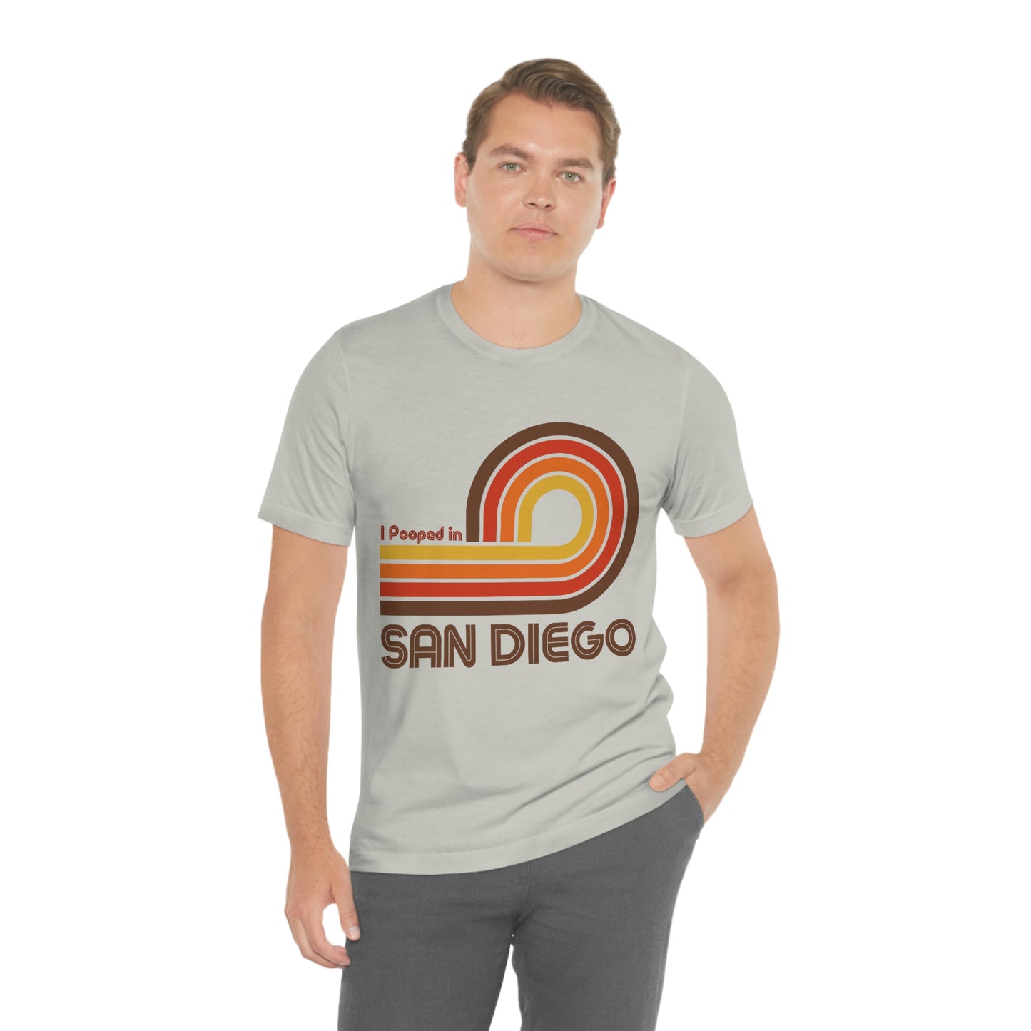 I Pooped In - SAN DIEGO (Dark Retro Loop) Unisex Jersey Short Sleeve Tee