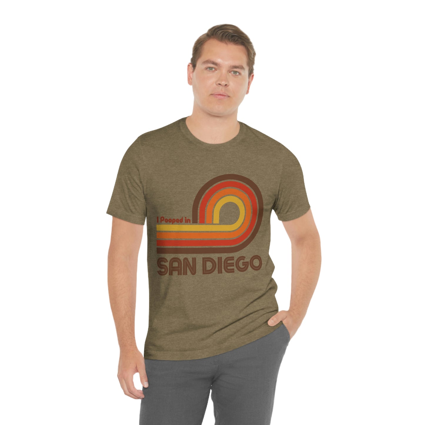 I Pooped In - SAN DIEGO (Dark Retro Loop) Unisex Jersey Short Sleeve Tee