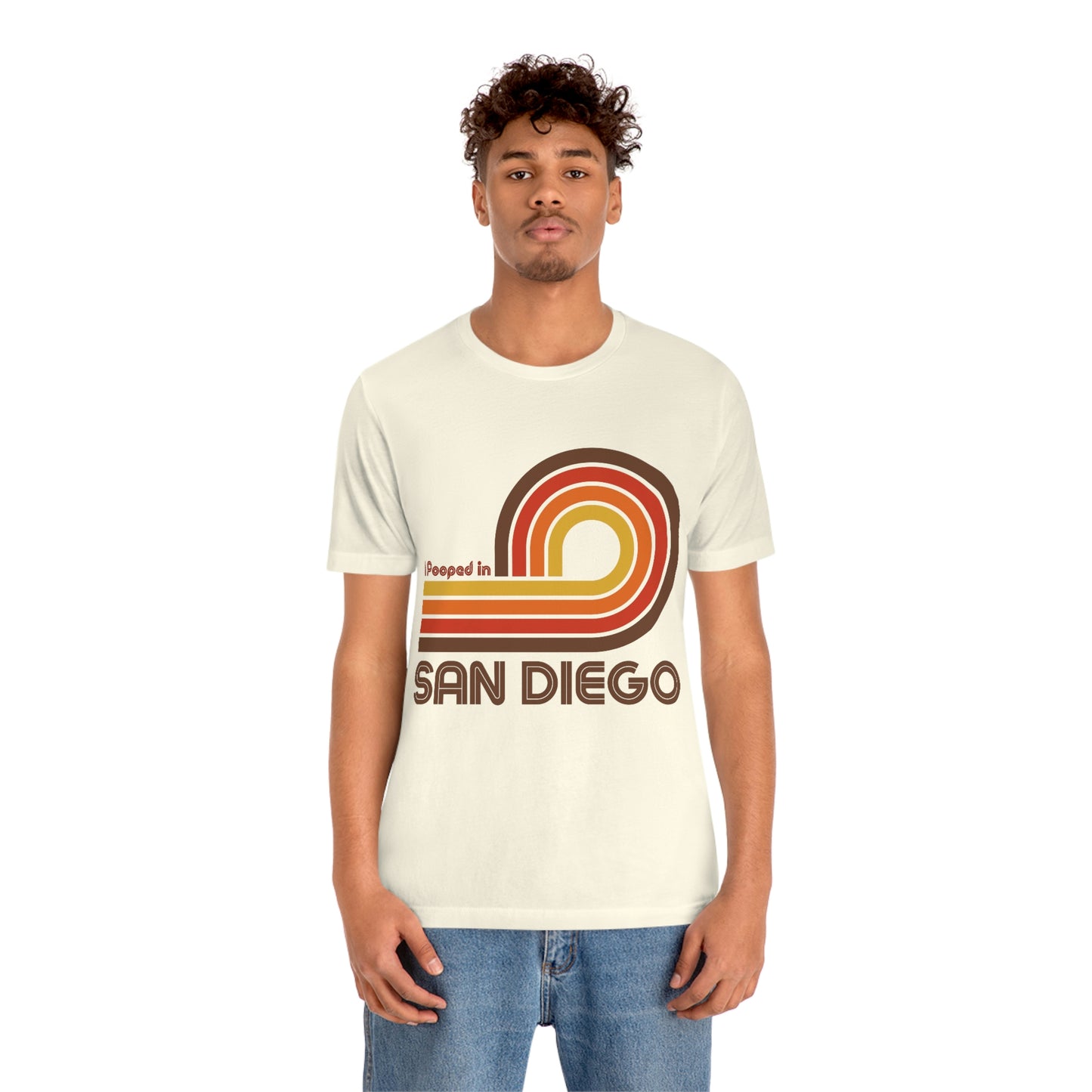 I Pooped In - SAN DIEGO (Dark Retro Loop) Unisex Jersey Short Sleeve Tee